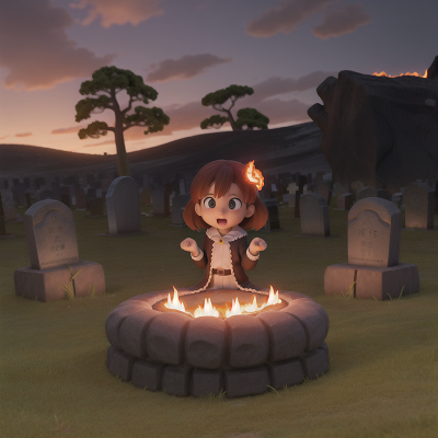 Image For Post Anime, wind, haunted graveyard, lava, angel, sushi, HD, 4K, AI Generated Art