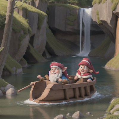 Image For Post Anime, sled, troll, river, waterfall, wizard, HD, 4K, AI Generated Art
