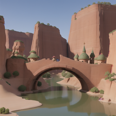 Image For Post Anime, earthquake, desert oasis, bridge, dragon, wizard's hat, HD, 4K, AI Generated Art