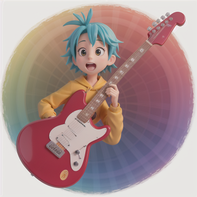 Image For Post Anime, kangaroo, electric guitar, crystal, confusion, rainbow, HD, 4K, AI Generated Art