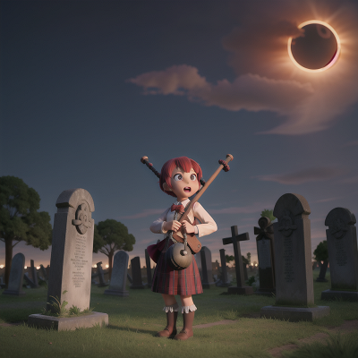 Image For Post Anime, drought, failure, haunted graveyard, bagpipes, solar eclipse, HD, 4K, AI Generated Art