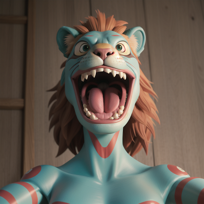 Image For Post Anime, circus, cyborg, lion, alligator, laughter, HD, 4K, AI Generated Art