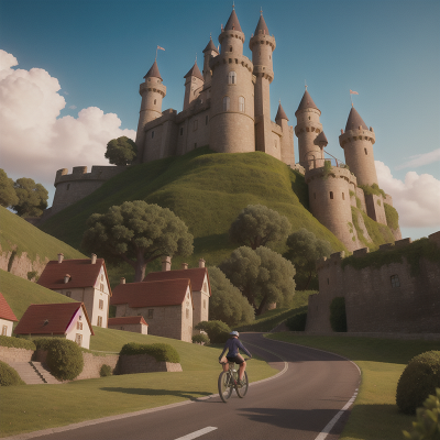 Image For Post Anime, bicycle, drought, medieval castle, kraken, villain, HD, 4K, AI Generated Art