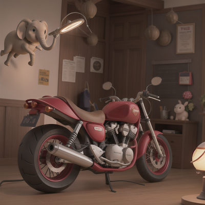 Image For Post Anime, lamp, motorcycle, school, elephant, balloon, HD, 4K, AI Generated Art