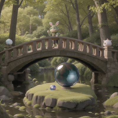 Image For Post Anime, bridge, swamp, ogre, rabbit, crystal ball, HD, 4K, AI Generated Art