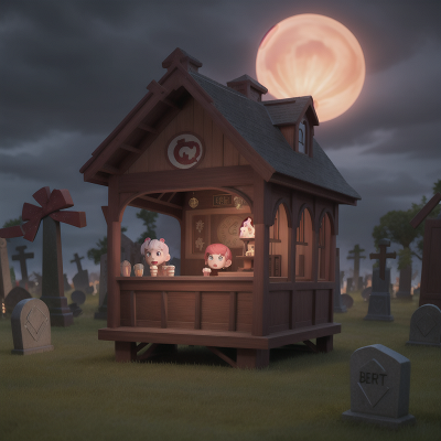 Image For Post Anime, anger, vampire's coffin, haunted graveyard, force field, ice cream parlor, HD, 4K, AI Generated Art