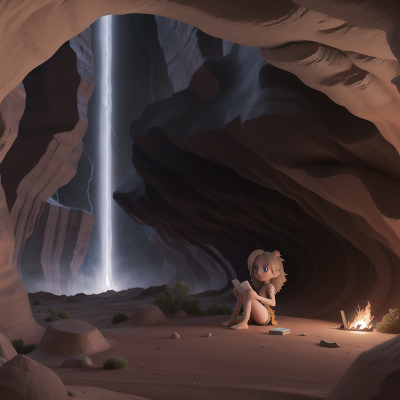 Image For Post Anime, tornado, cave, book, desert, fairy, HD, 4K, AI Generated Art