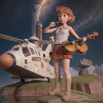 Image For Post Anime, drought, space shuttle, bigfoot, violin, helicopter, HD, 4K, AI Generated Art