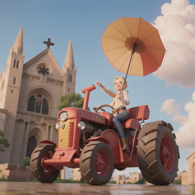 Image For Post Anime, tractor, gladiator, cathedral, magic wand, umbrella, HD, 4K, AI Generated Art