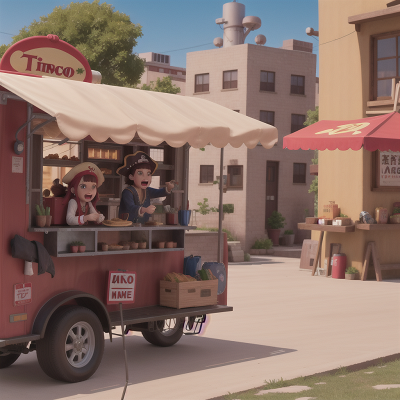 Image For Post Anime, singing, city, taco truck, pirate, joy, HD, 4K, AI Generated Art