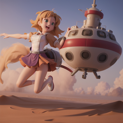 Image For Post Anime, romance, hovercraft, sandstorm, hidden trapdoor, jumping, HD, 4K, AI Generated Art
