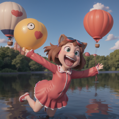 Image For Post Anime, virtual reality, laughter, balloon, flood, griffin, HD, 4K, AI Generated Art
