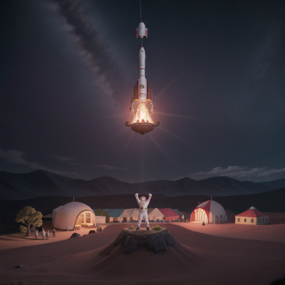 Image For Post Anime, space, astronaut, circus, village, fire, HD, 4K, AI Generated Art