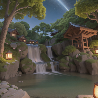 Image For Post Anime, sushi, stars, beach, waterfall, garden, HD, 4K, AI Generated Art