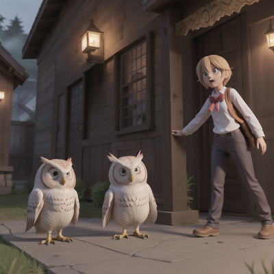 Image For Post Anime, map, owl, zombie, ghost, school, HD, 4K, AI Generated Art