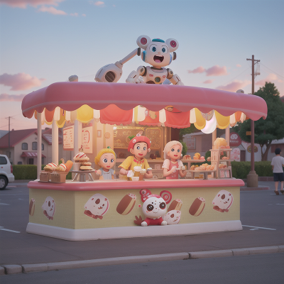 Image For Post Anime, robotic pet, ice cream parlor, joy, hot dog stand, anger, HD, 4K, AI Generated Art