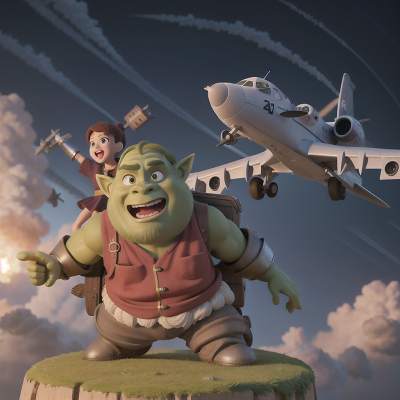 Image For Post Anime, success, ogre, storm, airplane, knight, HD, 4K, AI Generated Art