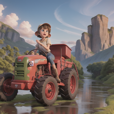 Image For Post Anime, tractor, elephant, mountains, river, angel, HD, 4K, AI Generated Art