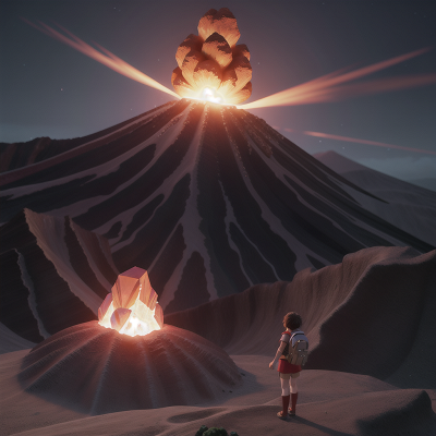 Image For Post Anime, volcano, crystal, earthquake, bravery, spaceship, HD, 4K, AI Generated Art
