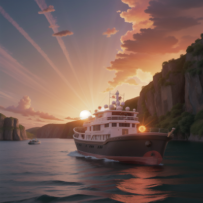Image For Post Anime, thunder, king, solar eclipse, sunset, boat, HD, 4K, AI Generated Art