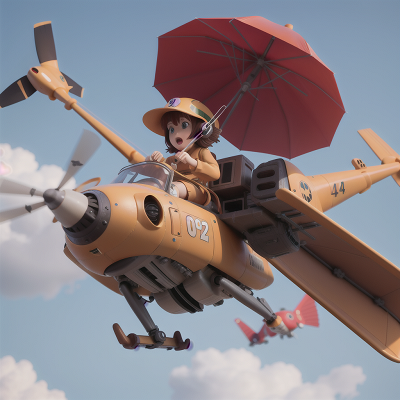 Image For Post Anime, helicopter, robot, umbrella, pterodactyl, hat, HD, 4K, AI Generated Art