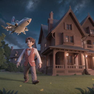 Image For Post Anime, romance, haunted mansion, airplane, stars, knight, HD, 4K, AI Generated Art
