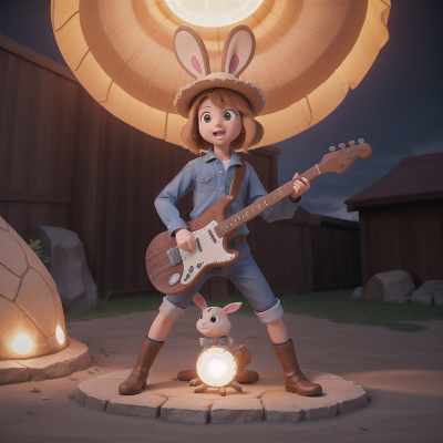 Image For Post Anime, cowboys, rabbit, wormhole, park, electric guitar, HD, 4K, AI Generated Art