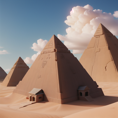 Image For Post Anime, pyramid, village, success, desert, anger, HD, 4K, AI Generated Art