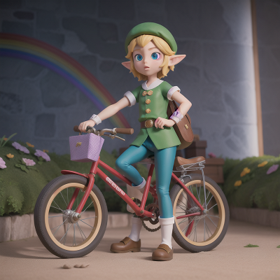 Image For Post Anime, key, bicycle, elf, confusion, rainbow, HD, 4K, AI Generated Art