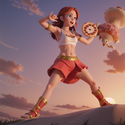 Image For Post Anime, dancing, sunset, pizza, gladiator, turtle, HD, 4K, AI Generated Art