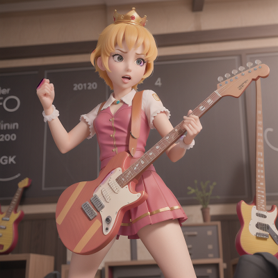 Image For Post Anime, electric guitar, queen, gladiator, school, joy, HD, 4K, AI Generated Art