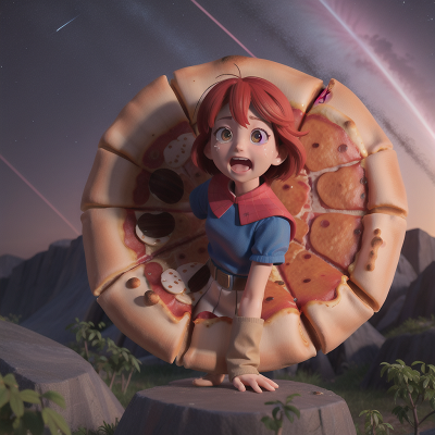 Image For Post Anime, joy, pizza, exploring, meteor shower, crying, HD, 4K, AI Generated Art
