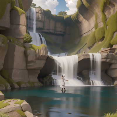 Image For Post Anime, waterfall, museum, scientist, snow, chef, HD, 4K, AI Generated Art