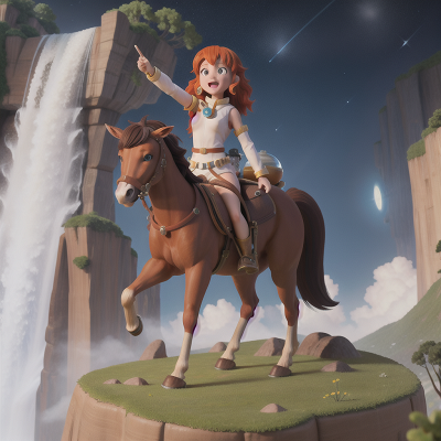 Image For Post Anime, centaur, bus, crystal ball, waterfall, space station, HD, 4K, AI Generated Art