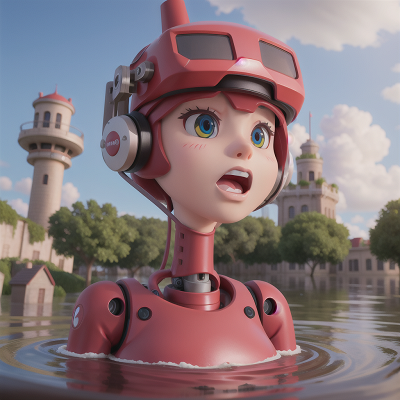Image For Post Anime, virtual reality, flood, robotic pet, tower, trumpet, HD, 4K, AI Generated Art