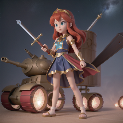 Image For Post Anime, carnival, space, sword, princess, tank, HD, 4K, AI Generated Art