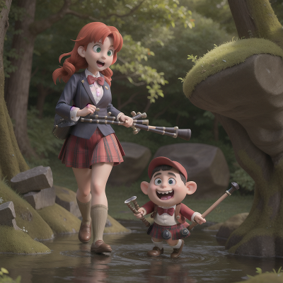 Image For Post Anime, teacher, bagpipes, troll, swamp, ghostly apparition, HD, 4K, AI Generated Art