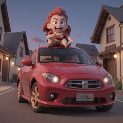 Image For Post Anime, pizza, vampire, car, village, dwarf, HD, 4K, AI Generated Art