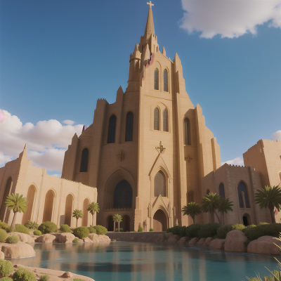 Image For Post Anime, cathedral, harp, desert oasis, park, futuristic metropolis, HD, 4K, AI Generated Art