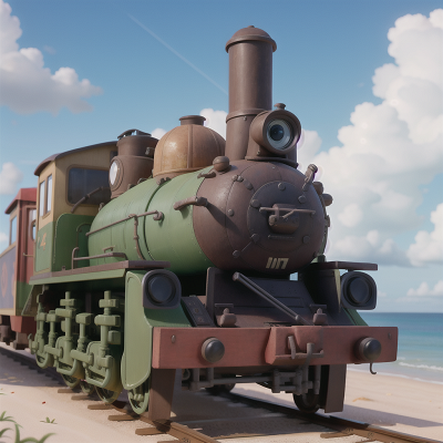 Image For Post Anime, turtle, train, map, beach, artificial intelligence, HD, 4K, AI Generated Art