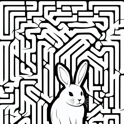 Image For Post Complex Labyrinth Bunny Page - Printable Coloring Page