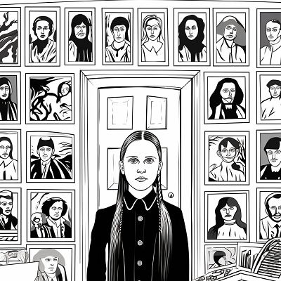 Image For Post Wednesday Addams Surrounded By Ancestry - Wallpaper