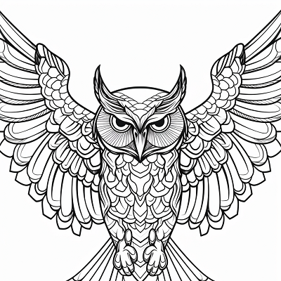 Image For Post | An owl with wide-open eyes and talons ready to hunt, against a backdrop of faint moon and stars.printable coloring page, black and white, free download - [Bird Coloring Pages ](https://hero.page/coloring/bird-coloring-pages-free-printable-creative-sheets)