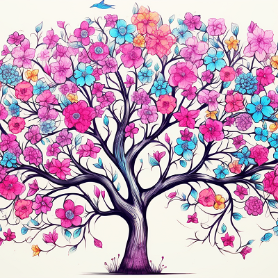 Image For Post Blossoming Tree Hand drawn Sketch - Wallpaper
