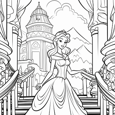 Image For Post Princess Tower Scene Fairytale Coloring Page - Printable Coloring Page