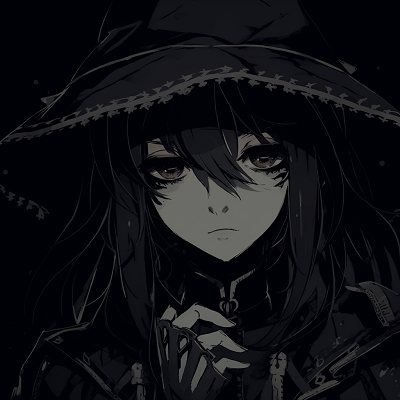 Image For Post | Mage character cloaked in darkness, structured hat with ornate patterns, and heavy Gothic style shadowing. anime pfp dark with gothic style pfp for discord. - [Ultimate anime pfp dark](https://hero.page/pfp/ultimate-anime-pfp-dark)