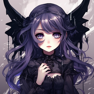 Image For Post | Anime girl sporting an oversized hat, features shadowy look and detailed floral pattern on the hat. adorable goth anime girl pfp pfp for discord. - [Goth Anime Girl PFP](https://hero.page/pfp/goth-anime-girl-pfp)