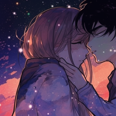 Image For Post | Two characters gazing at each other, vibrant colors with a starry backdrop. trendy matching pfp for couples pfp for discord. - [matching pfp for couples, aesthetic matching pfp ideas](https://hero.page/pfp/matching-pfp-for-couples-aesthetic-matching-pfp-ideas)