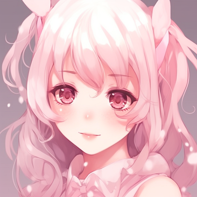 Image For Post | A shy anime girl with pink blushes, soft pastel tones and gentle shading. adorable pink anime girl pfp images pfp for discord. - [Pink Anime Girl PFP Gallery](https://hero.page/pfp/pink-anime-girl-pfp-gallery)