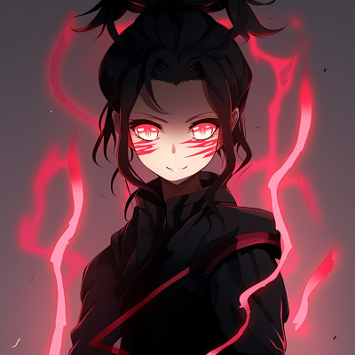 Image For Post | Nezuko Kamado from Demon Slayer, wearing her bamboo gag with her bright pink eyes glowing. creative demon anime pfp pfp for discord. - [Demon Anime PFP](https://hero.page/pfp/demon-anime-pfp)